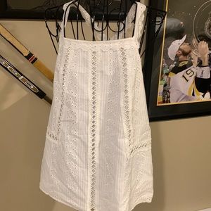 White eyelet tank